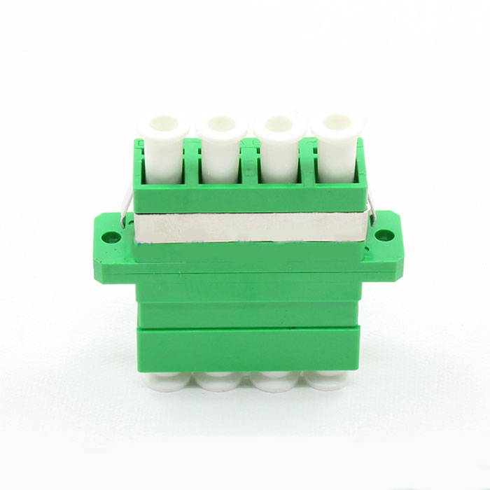 LC APC Connector Four Core Plastic Verde Fiber Optic Adapter